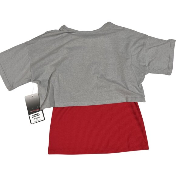 NEW Ohio State Buckeyes Colosseum Tank Top Cropped Tee Layered Shirt Girls M 7-8 - Picture 7 of 9